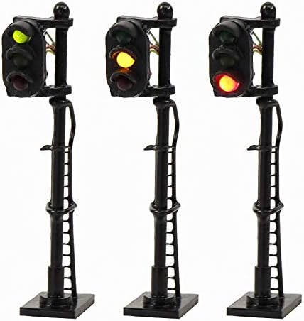 Amazon 情景コレクション 交通 信号ライト 三灯式信号機 黒い金属ライト柱 3本入り 1 150 鉄道模型 建物模型 ジオラマ 情景コレクション 教育 Diy 鉄道模型 通販