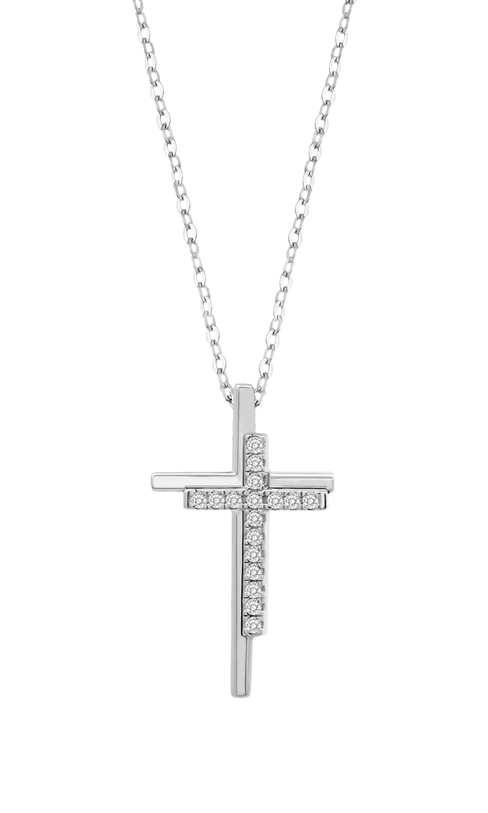 LOTUS SILVER Collar Mujer Plata de Ley 925 | Colgante de Cruz, Acabado Refinado LP3624-1/1, Collares Mujer, Regalo de Cumpleaños, Aniversario, San Valentín, Madre y más