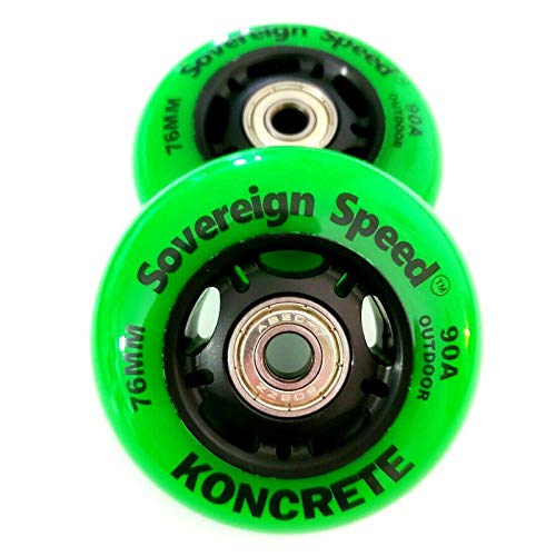 2x 76mm RipStik / Inline Skate Wheels with Abec-9 Bearings , for full