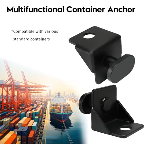 Image of Shipping Container Anchor,4 Pack Heavy Duty Steel Twist Lock for Containers | Triangular steel lock, sturdy & stable. Rust-proof coating, long lasting. Easy install, no welding. Fits standard containers