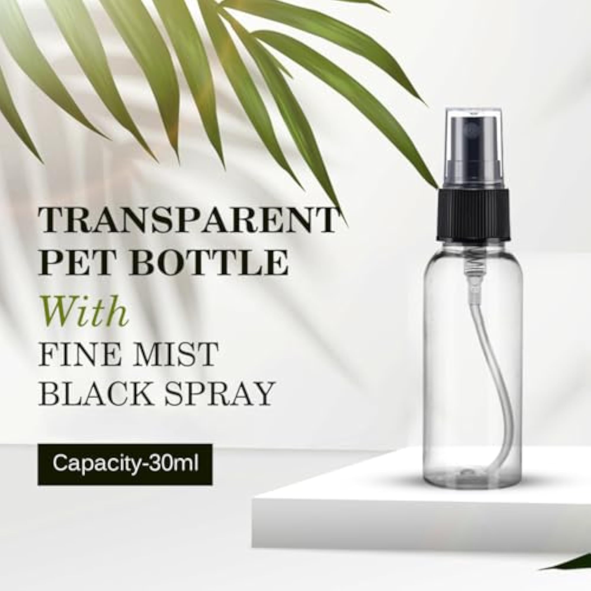 30ml Transparent Plastic Empty Fine Mist Spray Bottle