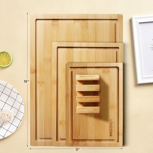 Set de 4 tablas de cortar para cocina de bambú Kikcoin miniatura 2