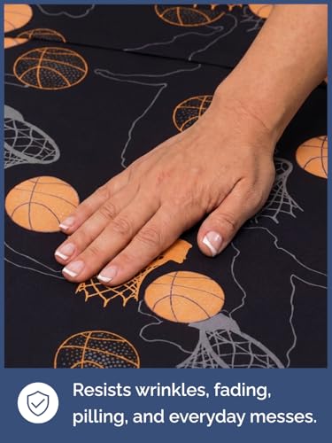 Image of Kids Twin Halloween Hoops Bed Sheets - 3 Piece Halloween Hoops Sheet Set