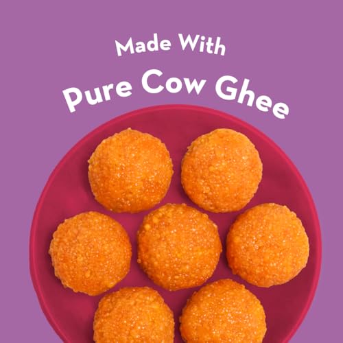 Image of GO DESi Ghee Motichoor Laddu - 200 /150 grams | Made with Bengal Gram Flour and Pure Cow Ghee | Indian Sweets | Sweets Gift Pack
