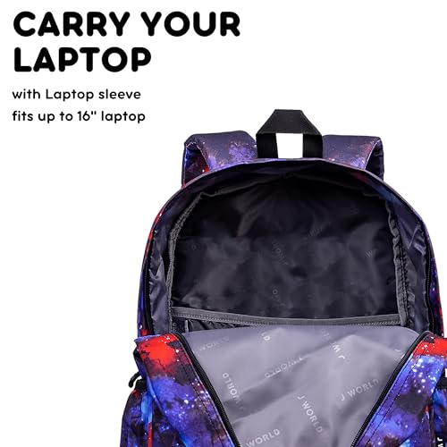 Image of J World Oz Middle School Backpack for Kids. Cute Laptop Bookbag for Girls Boys, Galaxy