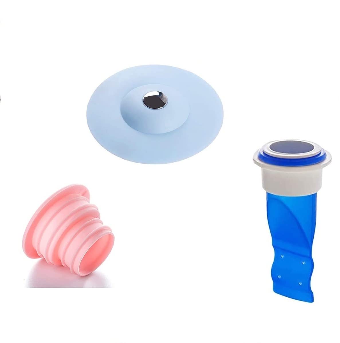 SHIDHMI Multi Fuction 3 Pcs Drain Pipe Hose Sealing Plug Floor Drain Backflow Preventer & Drain Stopper Cleaning Tool for Home Bathroom Kitchen Drain & Sink (Random) (B09QC69GVF) Amazon Price History, Amazon Price Tracker
