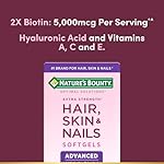 Nature's Bounty Advanced Hair, Skin & Nails, Argan-Infused Vitamin Supplement with Biotin and Hyaluronic Acid, 150 Rapid Release Softgels, 50 Total Servings - Image 3