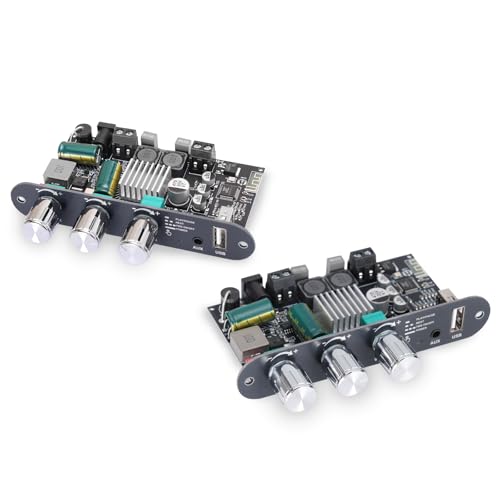 2PCS ZK-1001U Mono Amplifier Board Bluetooth 5.3 with TWS 100W Power Output Mini Audio Amp Vehicle Amplifier Wide Voltage Input 9-24V Supports USB/AUX/Bluetooth