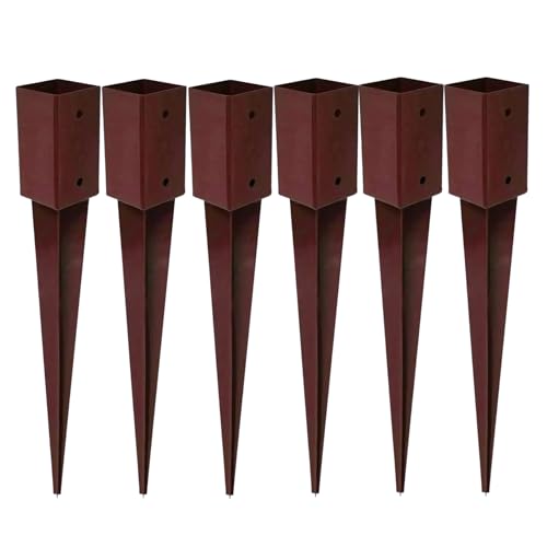 Garden Mile 6 Pack Heavy Duty Metal Fence Post spikes Rust resistant Metal Post Holders 75mm x 75mm Fence spikes Long Lasting Garden Fencing Support Brackets