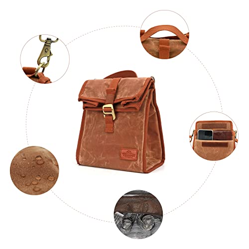 Tourbon Waxed Canvas Bike Cooler Bag Front Tube Bicycle Handlebar Pannier For Men Women #TOP4