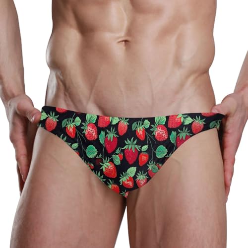 Strawberry Fruit Swim Briefs for Men Swimsuit Bikini Swimwear S B04018344