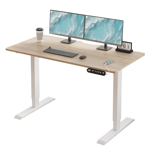 Radlove デスク 昇降式 パソコンデスク ゲーミングデスク 机 電動昇降式スタンディングデスク パソコンラック PCデスク つくえ 高さ調節可能 高さ調節メモリー機能付き 幅100CM×奥行60CM 高さ69~115CM (オーク)