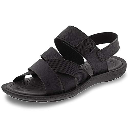 Sandália Masculina Itapuã Papete Sport Couro 3904 - Preto