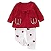 Produktbild puseky 2 Teile/satz Baby Mädchen Kinder Kleinkind Marienkäfer Print Langarm Bowknot Tops + Pants Outfits Set (Color : White+Red, Size : 0M-6M)