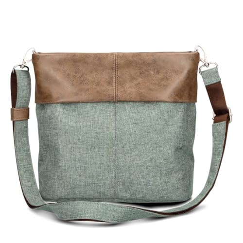 ZWEI Olli OT8 Tasche Damen Umhängetasche Schultertasche 25x23x10 cm (BxHxT), Farbe:, Stone (Grau / Braun), One size