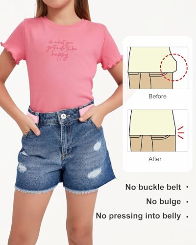 AWAYTR Kids Elastic No Buckle Belt for Girls Toddler for Causal Pants Jeans2