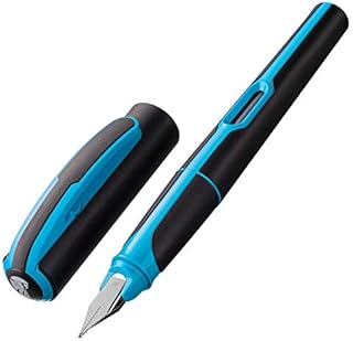 Herlitz® Pióro wieczne Style Neon | Stalówka M | Na atrament | Unikalny Design | Biuro Szkoła Studia Praca | Do pisania Kaligrafii | Komfortowe i Gładkie pisanie | Niebieski