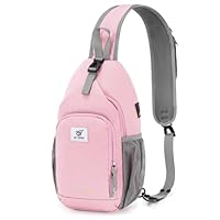 SKYSPER Sling Bag RFID Crossbody Sling Backpack Cross Body Shoulder Bag Travel Hiking Daypack for Women Men(Pink)