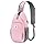 SKYSPER Sling Bag RFID Crossbody Sling Backpack Cross Body Shoulder Bag Travel Hiking Daypack for Women Men(Pink)