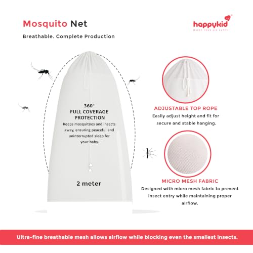 Image of Happykid Baby Cradle Set | Durable Cotton Cloth, Mosquito Net, Spring, Triangle and Window Hanger (Purple, Without Bed)