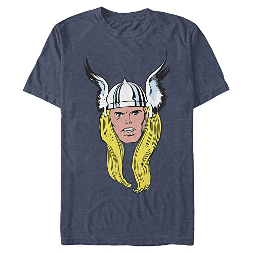 T-shirt Thor homme grande taille 4XL bleu marine chiné à manches courtes