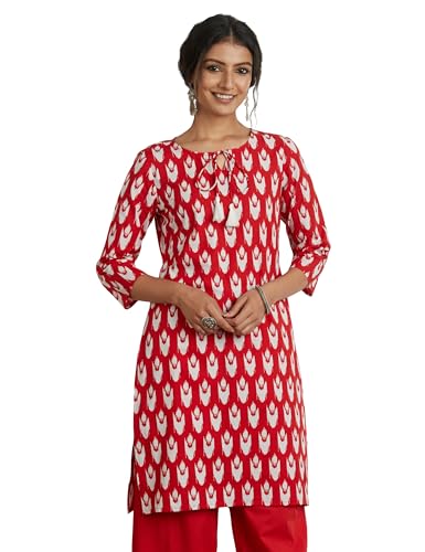 Image of Amazon Brand - Myx Women Cotton Regular Fit Kurta (Available in Plus Sizes)