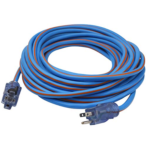 Clear Power 25 ft TPE Rubber Heavy Duty Extension Cord 12/3 SJEOW