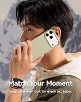MOFT MOVAS Rahmen Hülle für iPhone 18 Pro Max für MagSafe, Ultra Dünner und Ultra Schutz - TPU-Eck Schutz mit Weiches Veganes Leder，0.75 mm (0.03 in) Slim（Khaki Green + Brownie） – Ansicht 8