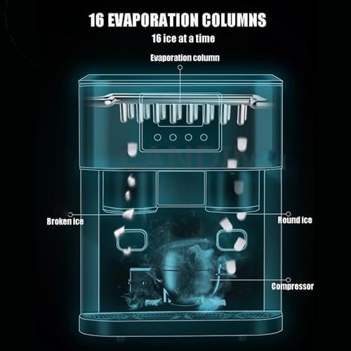 Máquina para hacer hielo 1.8L con triturador y dispensador azul miniatura 4