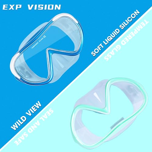 Image of Kids Snorkel Swim Mask, Child Diving Mask Anti-Fog Swim Goggles with Nose Cover for Snorkeling Diving Swimming