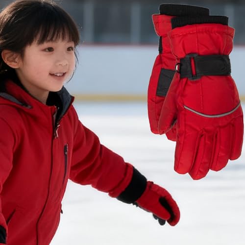 Image of UTOWO Kids Winter Cold Weather Ski Gloves Boy-Girl Warm Windproof Snow Gloves for Snowboarding Sledding Cycling Toddler 3-6T