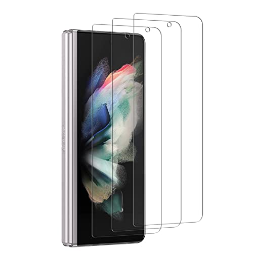 Tonvizern [3-Pack] Compatible for Samsung Galaxy Z Fold 3 5G (Front Screen Only) TPU Screen Protector Film [High Definition] [Bubble Free] [Anti-scratch] [Anti-Fingerprint] [Full Coverage]