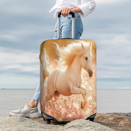 Happy White Horse Durable Luggage Cover Suitcase Protector Anti-Scratch Luggage Cover Fits 18-32inch Luggage, Black, L3