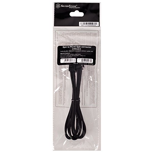 Image of Silverstone PP07-IDE6B Sleeved Extension Power Supply Cable with 1 x 6-Pin to PCI-E 6-Pin Connector PP07-IDE6B-x