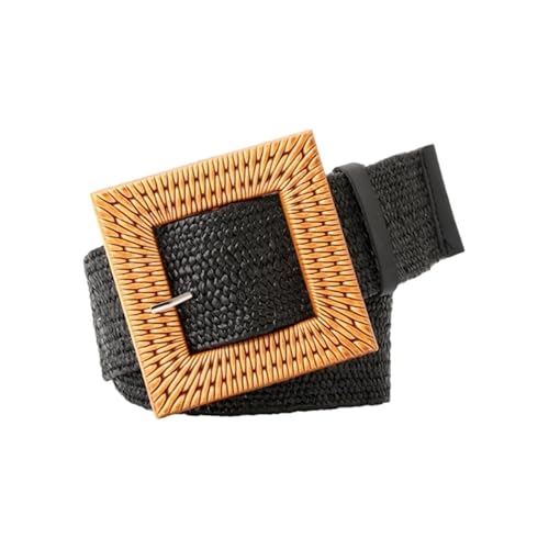 Decorative Belt Adjustable Buckle Waist Belt Women Elastic Weaving Belt Wide Waistband for Woman Girls Colorful Straw Vintage Waist Belt for Country Concert Outfit(Color-12)