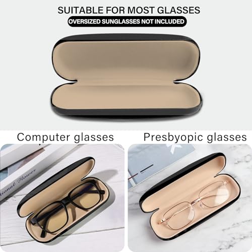 Image of Eyeglasses Case Hard Shell Protective Case for Glasses Eyeglass Box with Cleaning Cloth for Boys Men Man Cute Aesthetic