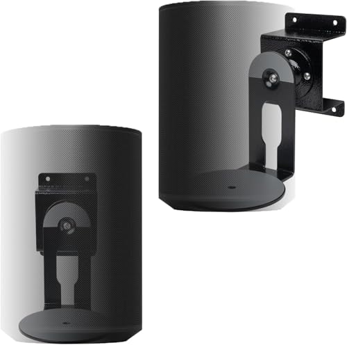 shinar Metal Wall Mount Compatible with Sonos Era 100 Swivels up to 360° / Tilts -70° / +70° Rotation Without Adjusting Screws Max. 12 kg (2-Pack, Black)