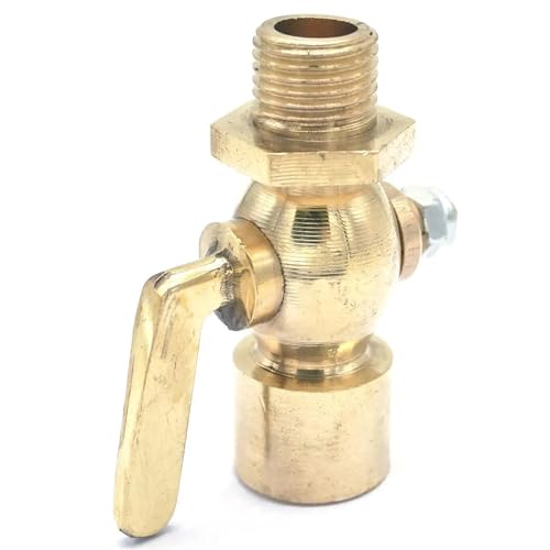 Válvula de cierre de drenaje 1/4 con conector de latón 14x1,5mm para purga de agua 2