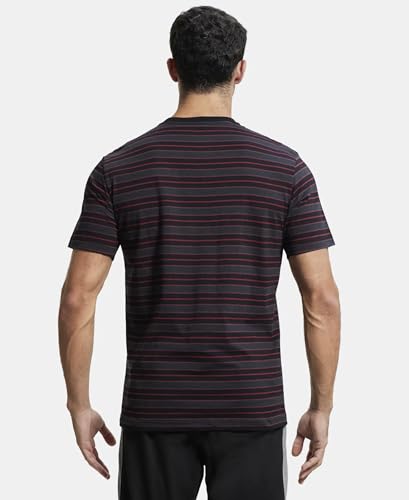 Image of Jockey 2715 Men's Super Combed Cotton Rich Striped Round Neck Half Sleeve T-Shirt