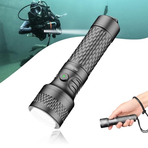 ORCATORCH ORCA7 Dive Light 3000 Lumens SOS Signal Scuba Diving Flashlight 6 Narrow Beam Underwater Torch IP68 Waterproof Rated to 150M for Night Diving Cave Exploration&Technical Scuba Gear(Gray)