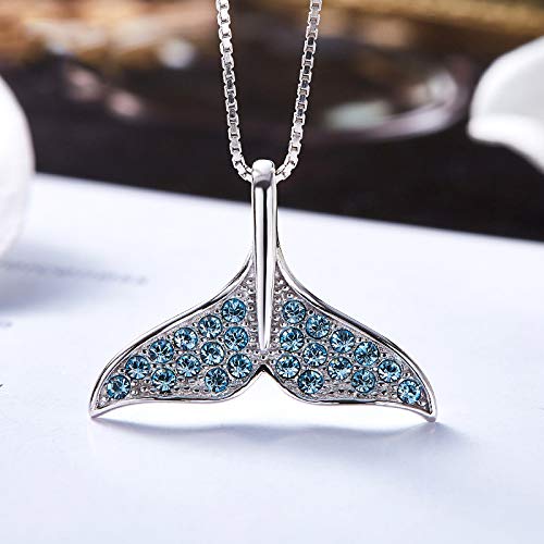 Kristall von Halskette für Frauen 925 Splitter Delphin Schwanz Anhänger Kristall Halskette Modeschmuck Halsband