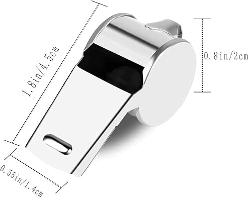 Miniatura 3 de Silbatos deportivos de acero inoxidable con sonido fuerte y nítido con cordón, silbatos ideales para árbitros, entrenadores