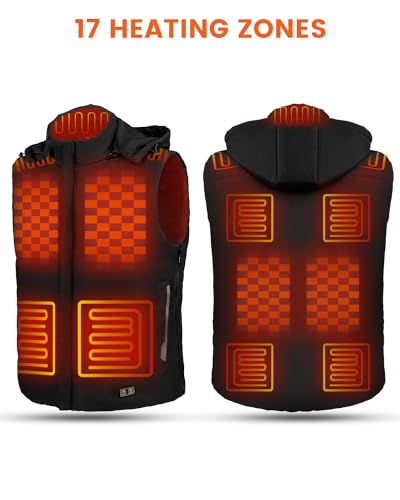 Heated Vest for Men with Battery Pack, and Removable Hood(7.4V 10000mAh)2