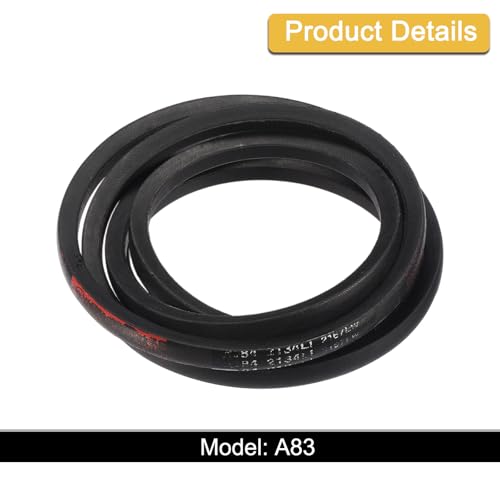 Image of uxcell A83 1 /2 Classic Wrapped V-Belt, 85 inch Outside Circumference Wrapped Industrial Rubber V-Belt A Profile V-Belt for Industrial Machinery Equipment, Black