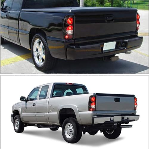 Image of MOCW Tail Light Compatible With 1999-2006 Chevy Silverado 1500 2500 3500 2007 Classic,1999-2002 GMC Sierra 1500 2500 3500 Taillight Housing Replacement Left Driver & Right Passenger Side, Black /Smoke