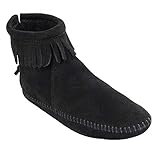 Minnetonka Women's Back Zipper Bootie,Softsole Black,8 M US