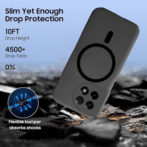 Image of SHINESTAR Back Cover for OnePlus 11R 5G | Frosted Semi-Transparent Slim Case - Black | Only Compatible with Wireless Magnetic Accessories | Hard Back, Matte Finish