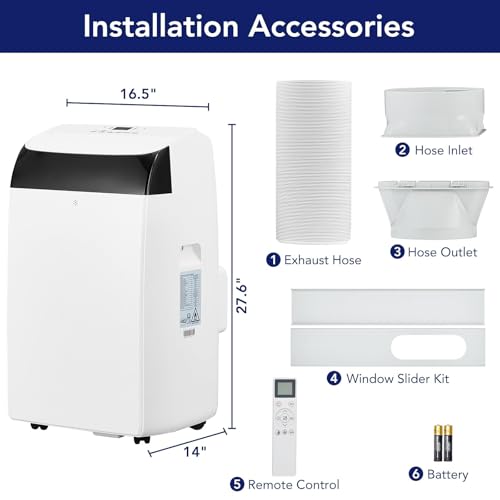 14000 BTU Portable Air Conditioners with Remote Control, 3-in-1 Free Standing Cooling AC Unit with Fan & Dehumidifier, Cools Room up to 750 sq.ft,Sleep Mode,3 Speed,Auto Swing,24H Timer by MERXENG - Image 8