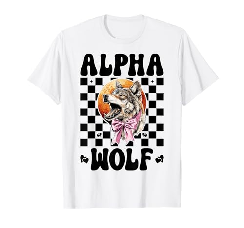 Alpha Wolf Alpha Mâle Cringe Meme Loup-Garou Nœud Coquette Rose T-Shirt