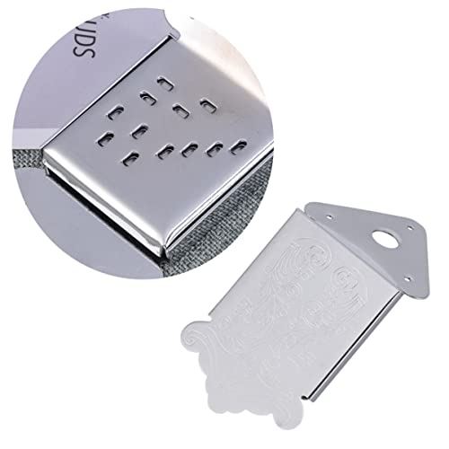 WINOMO Chrome Mandolin Guitar Tailpiece with Cover and Screws